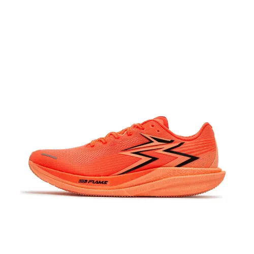 361° Cushioned Wear Resistant Breathable Slip Resistant Low Top Running Shoes Unisex Fluorescent Cream Peach Red