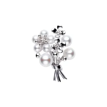 MIKIMOTO Pearl Brooches Women's Silver
