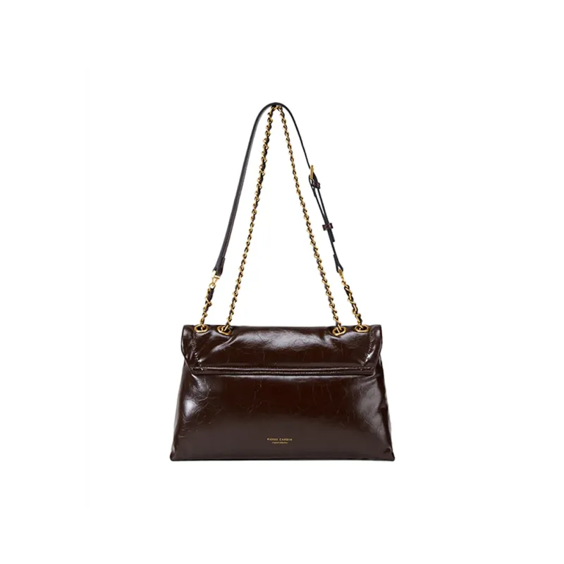 PIERRE CARDIN Oil Wax Cow Leather Shoulder Bag, Crossbody Bag Women's Multicolor-14
