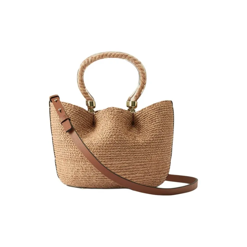 HELEN KAMINSKI Raffia One Shoulder Handbag Women's Brown-2