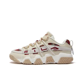 FILA FUSION BARRICADE XMAS Puffy Shoes Anti Slip Wear Resistant Low Top Vintage Basketball Shoes Men's Red