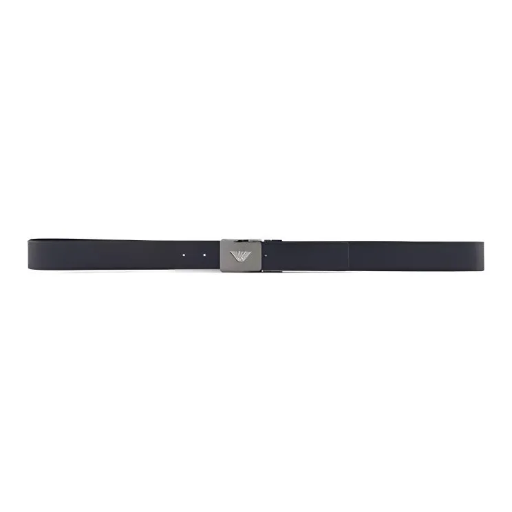 EMPORIO ARMANI Leather Belt With Metal Logo Buckle-1