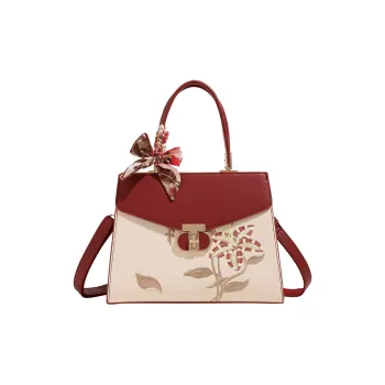 H YXIANG Cow Leather Handbag Women's Multicolor
