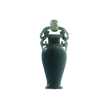 Renyu Jewelry Natural Hetian Jade Chinese Style Peace Bottle Pendant Green Jade Unisex