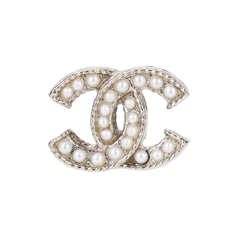 CHANEL CC Stud Earrings Women's-1