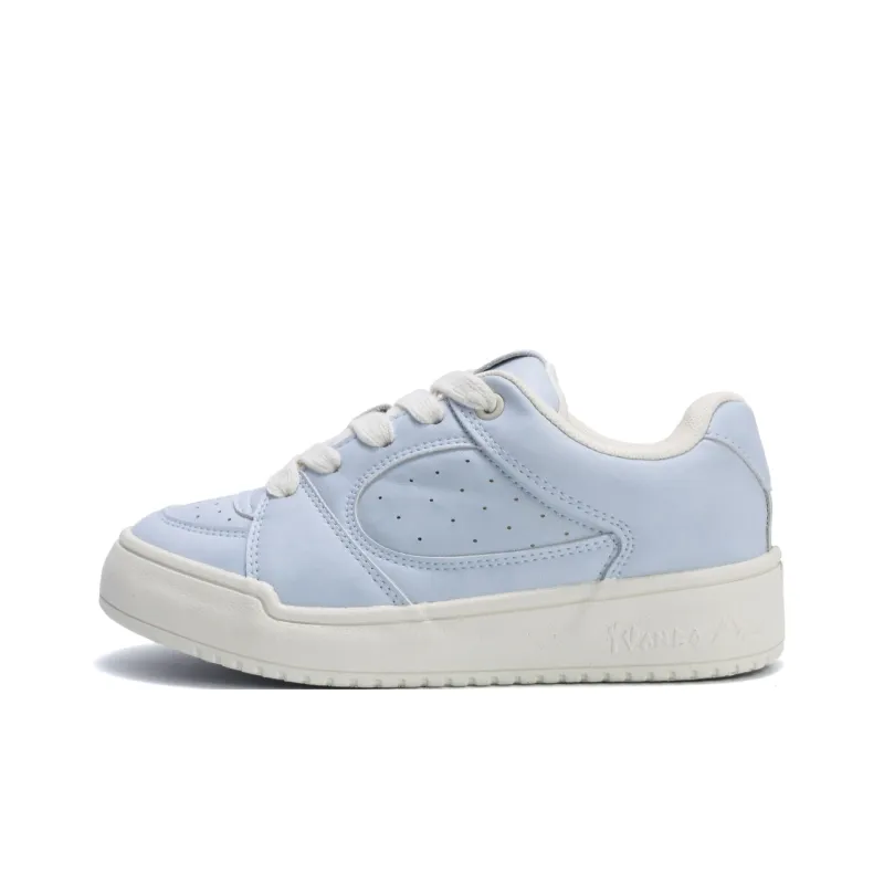 Mengsai Anti-Slip Wear-Resistant Low-Top Skateboard Shoes Women's Light Blue-0