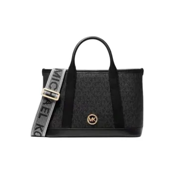 MICHAEL KORS Coated Canvas Crossbody Handbag Small Size Women's Black