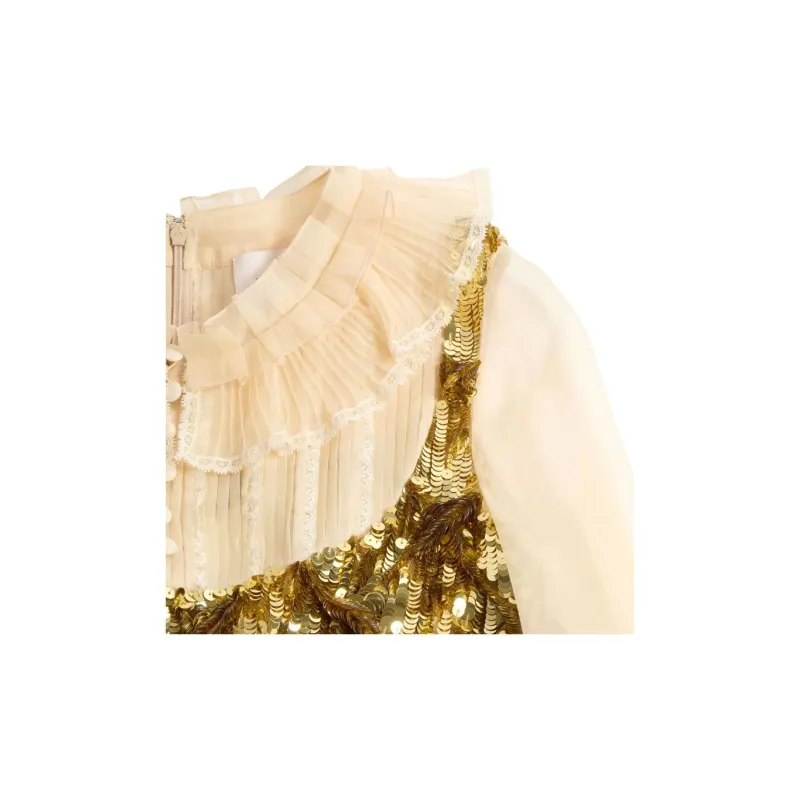Valentino Long-Sleeved Dresses Women's Gold-9