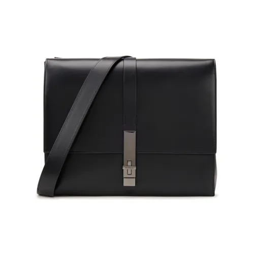 CALVIN KLEIN Cow Leather Crossbody Bag Medium Size Men's Space Black