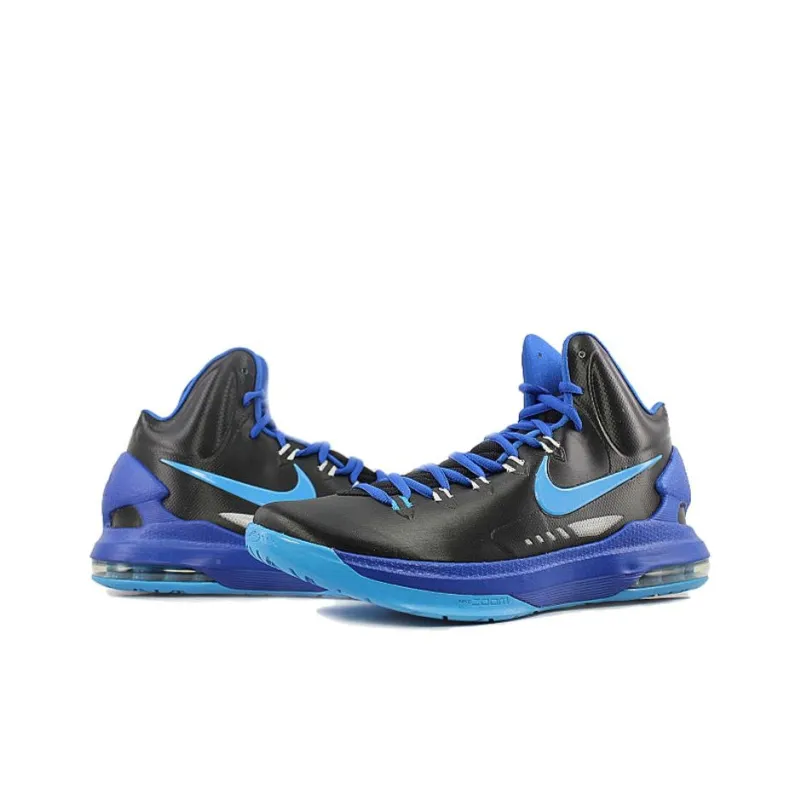 Nike KD 5 Anti-Slip Wear-Resistant High-Top Basketball Shoes Men's Black Blue-2