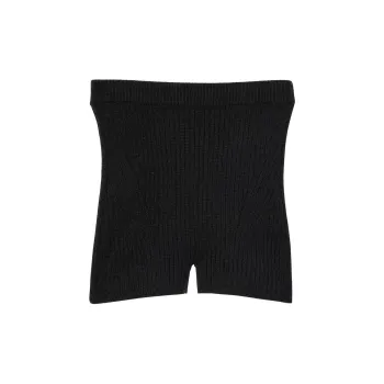 Victoria's Secret PINK Ribbed Knit Short / Pure Black Pajama Pants Women's Pure Black