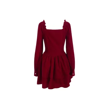 UNIFREE Long-Sleeved Dresses Women's Burgundy