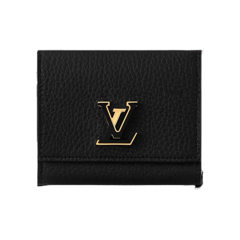 LOUIS VUITTON Capucines Taurillon Leather Wallet Unisex Black-0