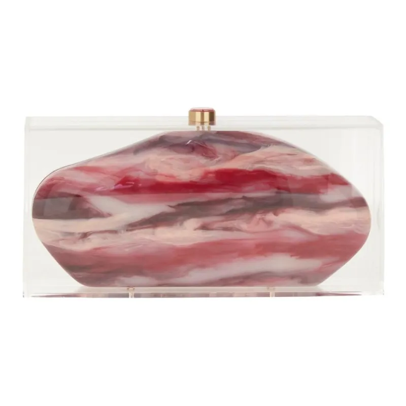 CULT GAIA Acrylic Clutch Women's White & Peacock Pink-1