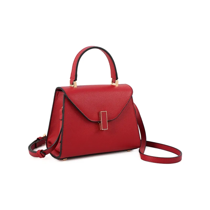 Vigno Synthetic Leather Crossbody Bags Handbags Regular Women's Ecru/Black/Red-14