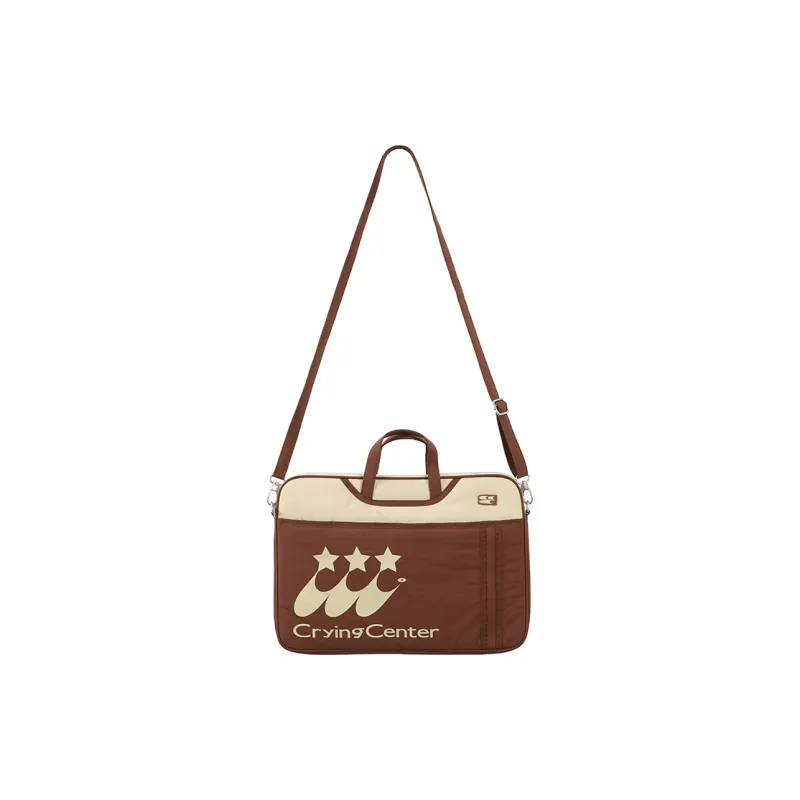 Crying Center Fabric Laptop Bag Regular Unisex Brown/Blue-0