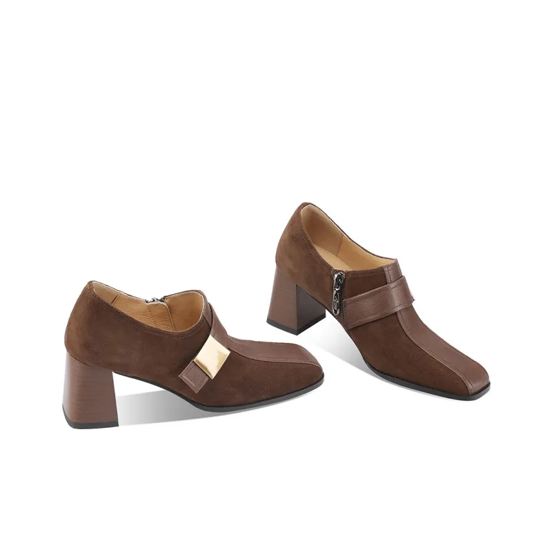 XICUNMINGWU Chunky Heel High Heels Women's-1