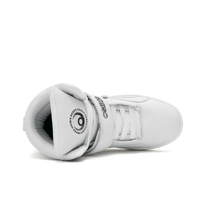 OSIRIS Coverage Slip Resistant Cushioning Wear Resistant Support High Top Skateboard Shoes Unisex White-4