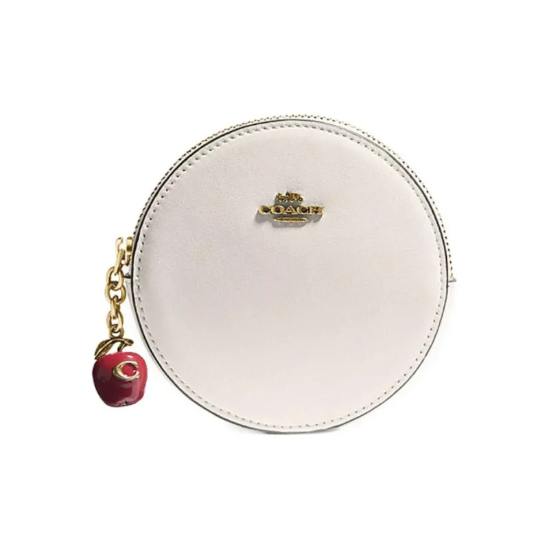 COACH Calfskin Coin Purse Women's White-0