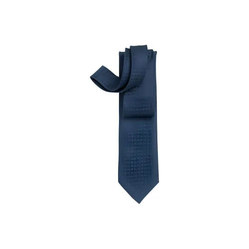 HERMES Silk Ties Men's Marine Blue