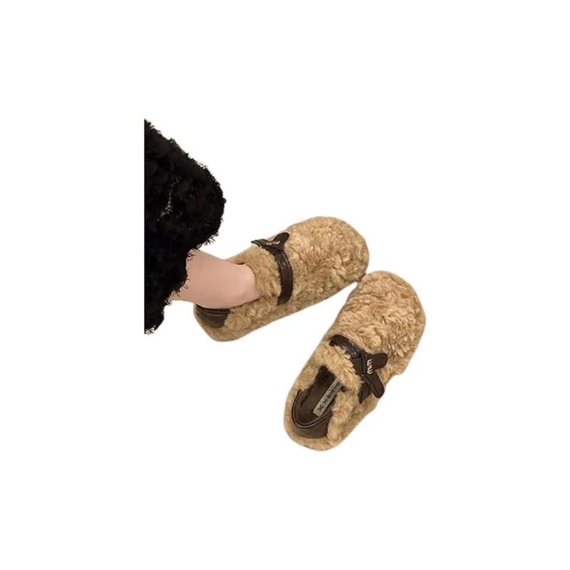 Yamada Hyakuju Home Slippers Black Coffee Ecru-12