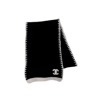 CHANEL Knit Scarves Women's Black