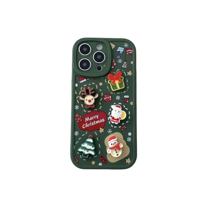 BYZ TPU Material Santa Claus Compatibility Apple 13/14/15/16 Cell Phone Protective Cases-3