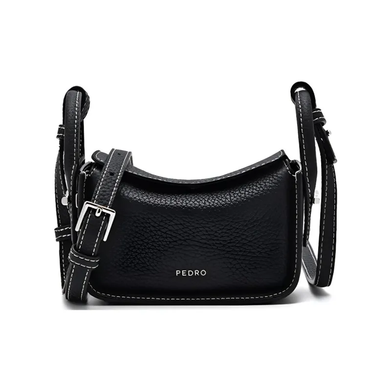 PEDRO Cow Leather Crossbody Bag, Shoulder Bag Mini Women's Black/White/Light Blue/Light Taupe-0
