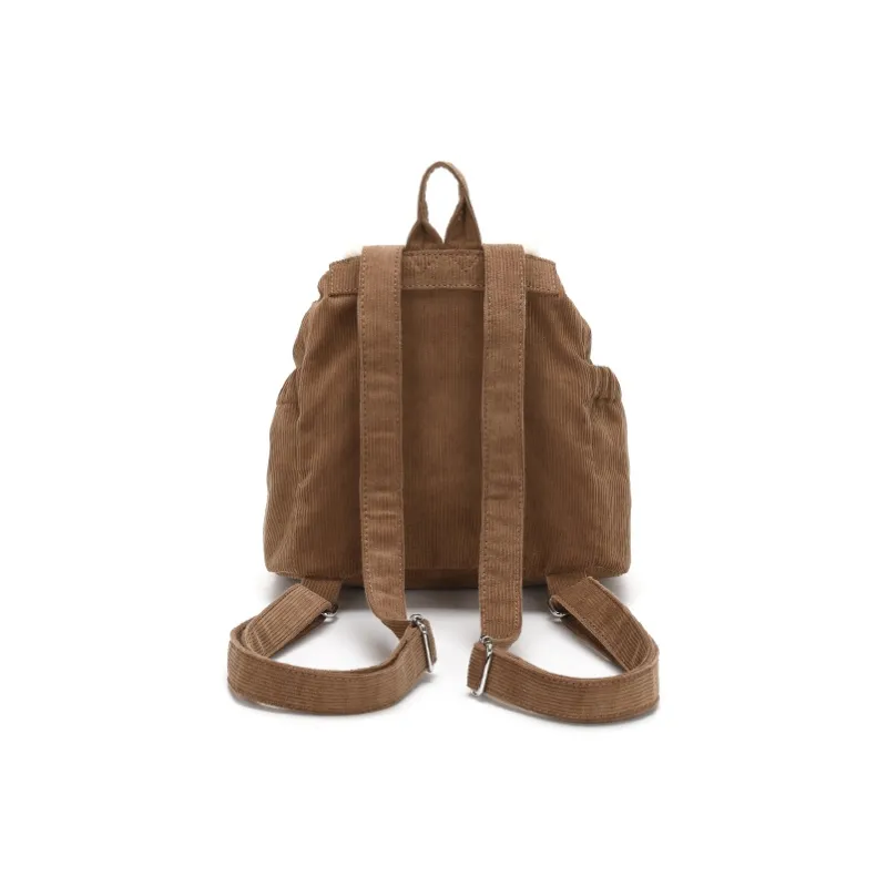 Disney Winnie The Pooh Series Corduroy Backpack Medium Size Women's Brown-4