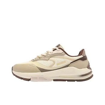 QIAODAN Vertical And Horizontal 5 Cushioning Lightweight Height Increasing Low Top Casual Shoes Women's Beige Umber