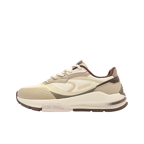 QIAODAN Vertical And Horizontal 5 Cushioning Lightweight Height Increasing Low Top Casual Shoes Women's Beige Umber