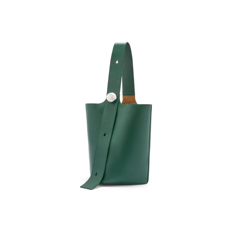 LOEWE Pebble Bucket Grain Calfskin Bucket Bag, Handbag, Shoulder Bag Tubas Men's Green-1