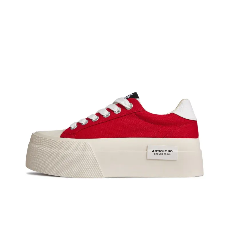 ARTICLE NO. Wear resistant And Lightweight Low Top Canvas Shoes Unisex Red & White-0