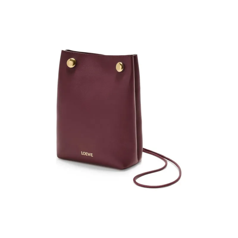 LOEWE Smooth Calf Leather Crossbody Bag Shoulder Bag Women's Dark Burgundy-1