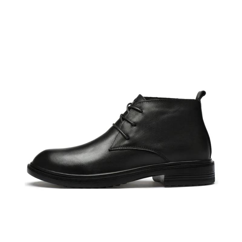 Qiandongmeili Ankle Boots Unisex Black-0