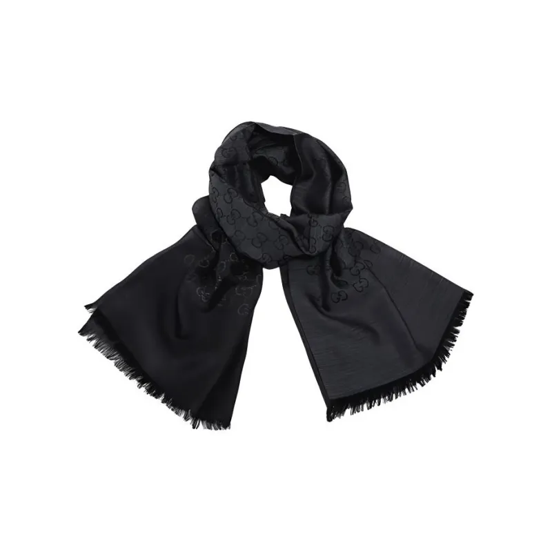 GUCCI Knit Scarves Unisex Dark Charcoal Gray-0