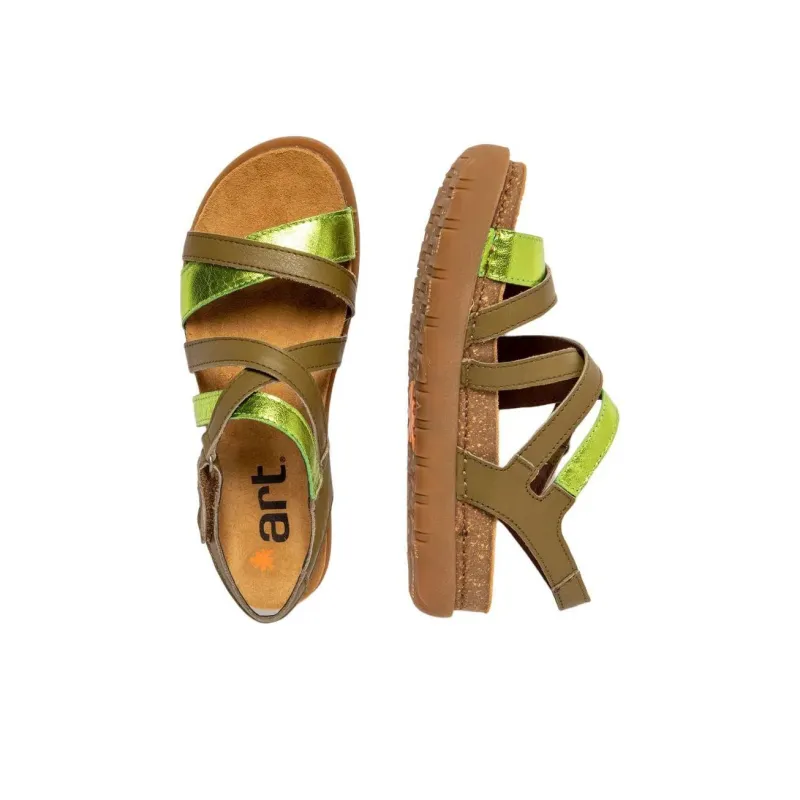 Art RHODES Strap Sandals Women's Dark Green-2