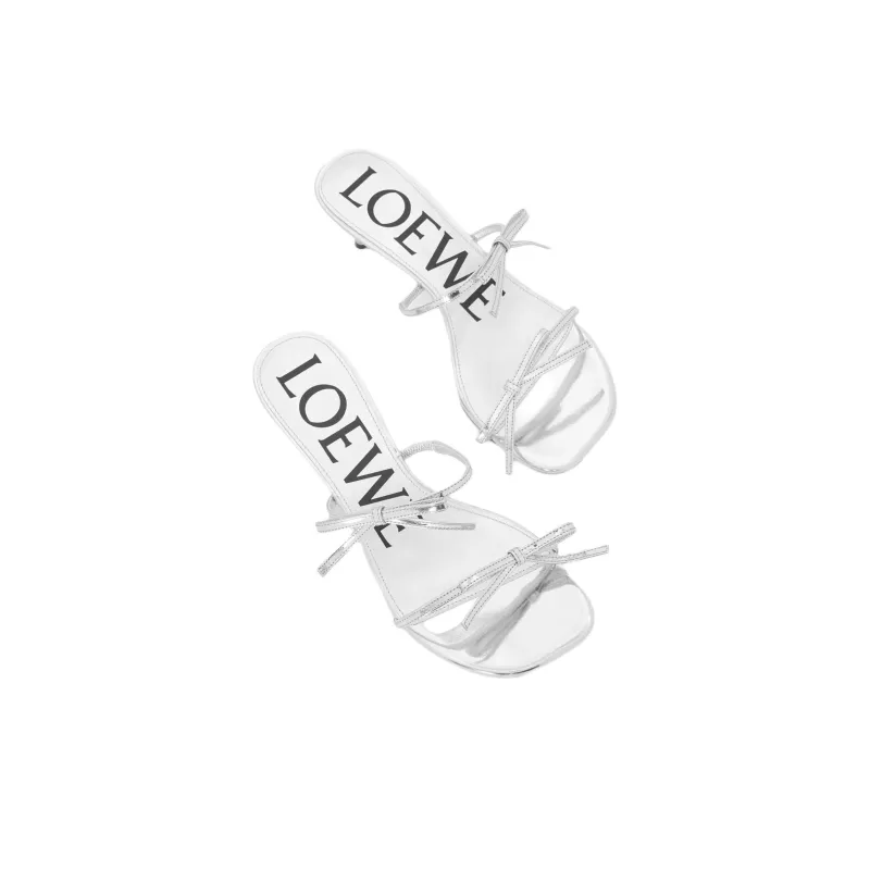 LOEWE Petal Slide Slippers 4.5cm Women's Silver-2