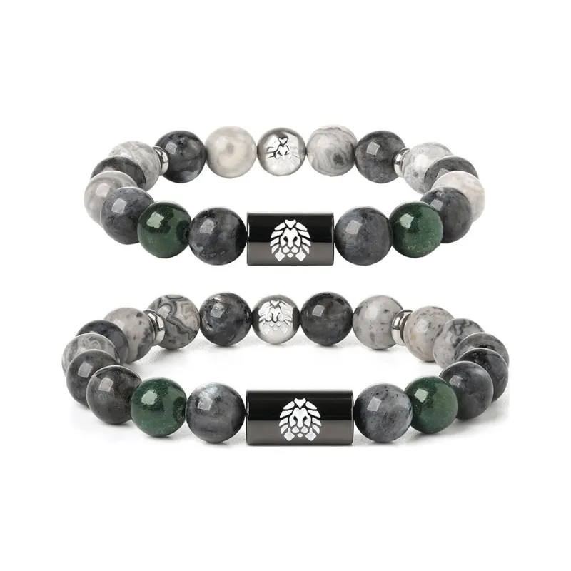 Rastaclat Map Stone Small Lion Chinese Style Beaded Bracelet Unisex-6