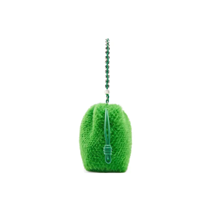 LOEWE Flamenco Fabric Portable Crossbody Bag Shoulder Bag Medium Size Women's Tropical Green-3