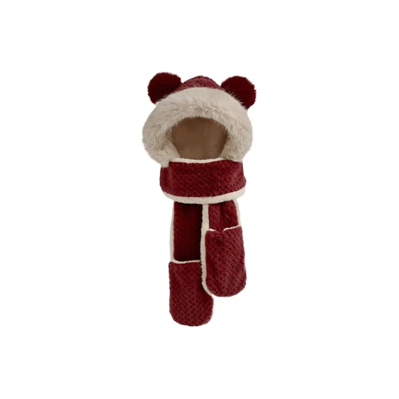 BAGGL Rabbit Fur Hoods & Plush Hats Unisex Gift Box Set-1