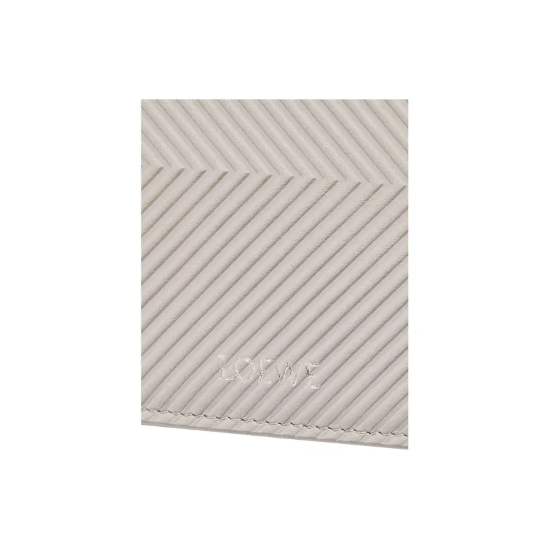 LOEWE Calfskin Coin Purse Unisex Shell Gray-4