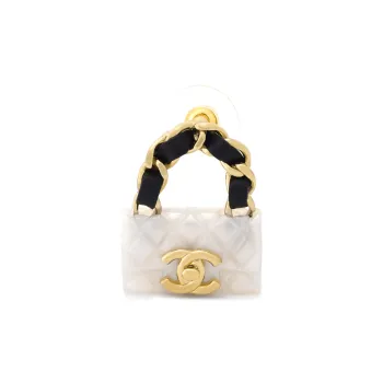 CHANEL Metal Earrings Women's Gold