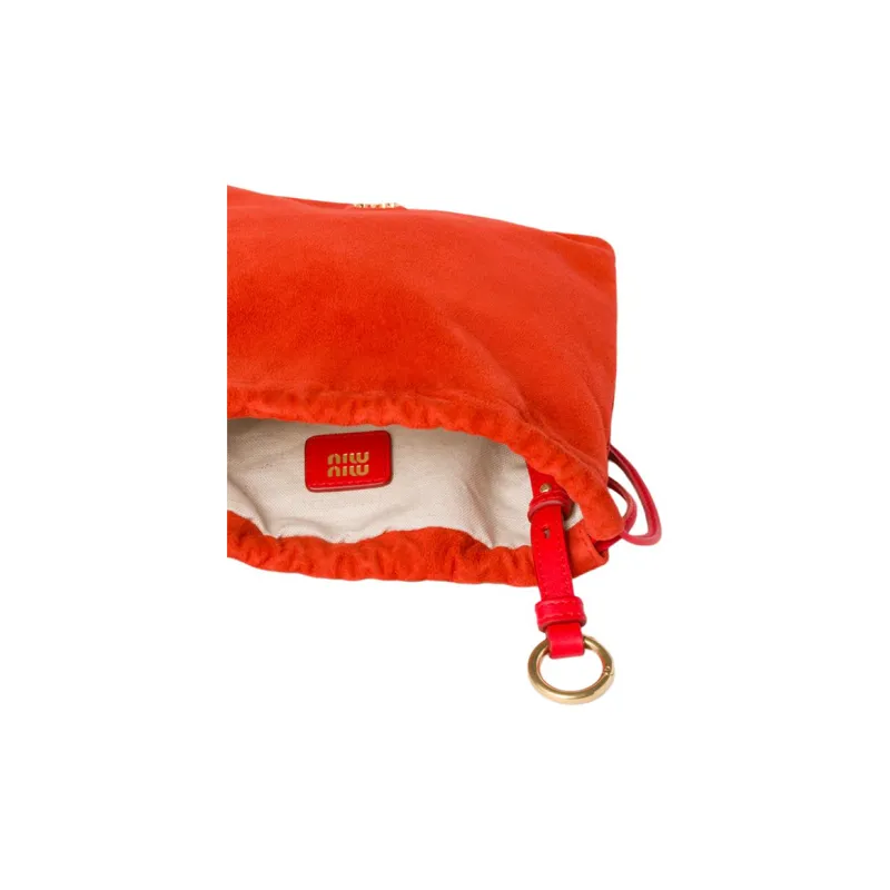 MIU MIU Suede Clutch Women's Glossy Red-4