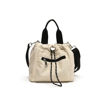 Yalu Corduroy Handbag Regular Women's Ecru/Gray/Black/Brown