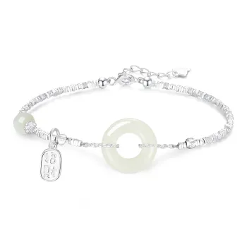 Emerald Bracelets Pale Greenish White Jade Women's