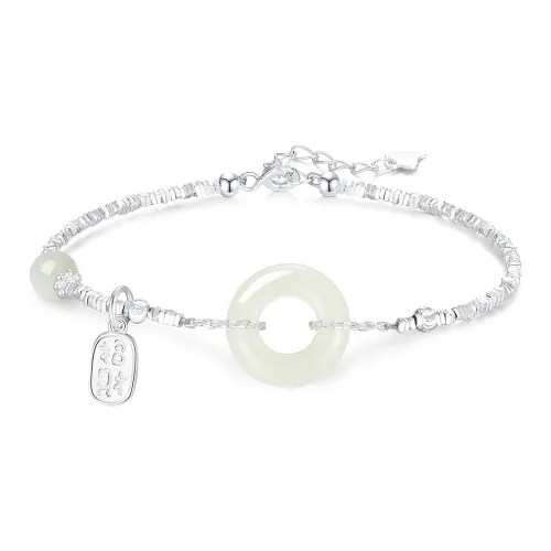Emerald Bracelets Pale Greenish White Jade Women's