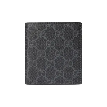GUCCI GG Emblem Coated Fabrics Wallet Men's Black