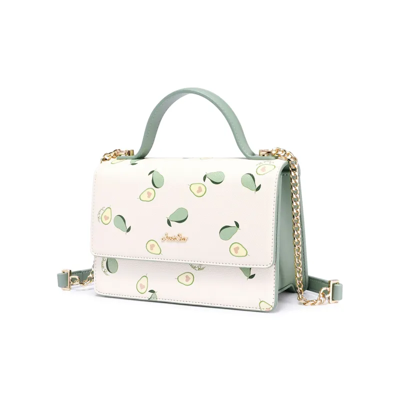 JUST STAR Synthetic Leather Small Square Bag, Crossbody, One Shoulder Handbag Regular Women's Avocado Green-1