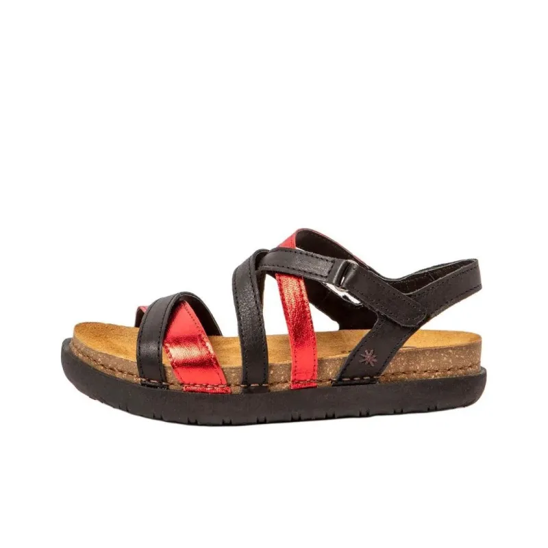 Art RHODES Strap Sandals Women's Black Red-0